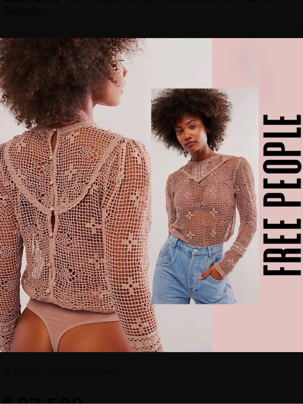 FP Movement by Free People Brown Crochet bodysuits
